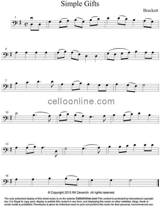 Beginner Cello Music Sheets Printables 
