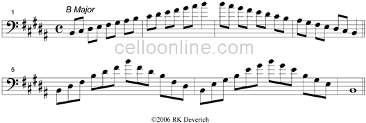 e flat major scale cello 3 octaves